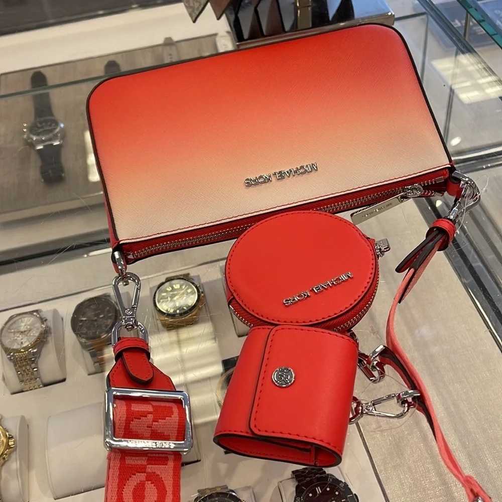 Michael Kors Jet Set Travel Tech Attached with Adjustable Coral Reef Crossbody - Picture 10 of 16